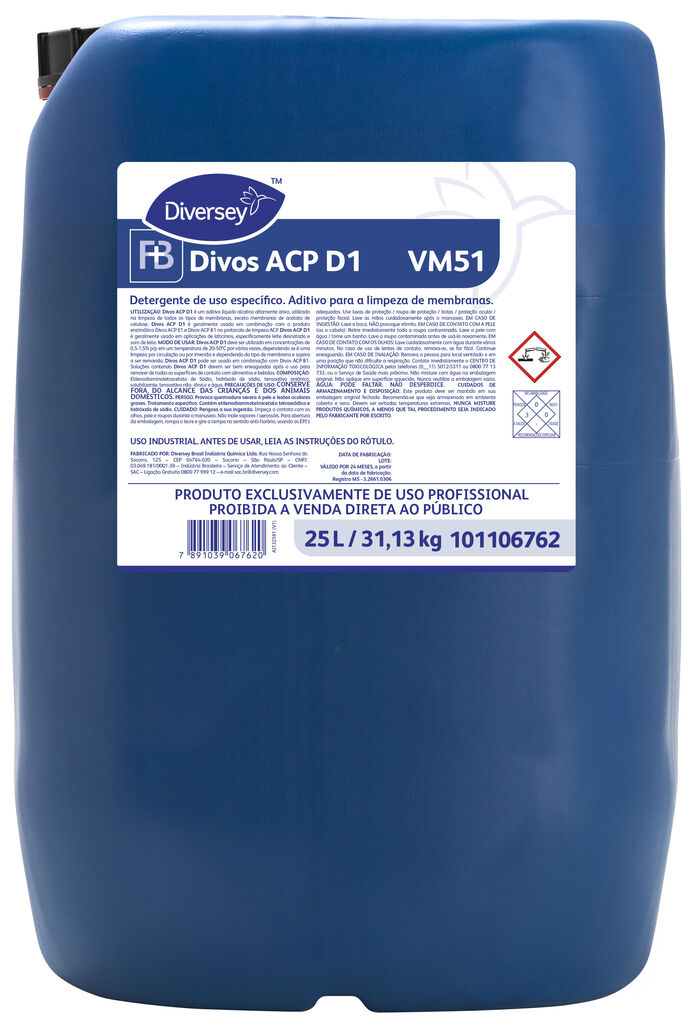 DIVOS ACP D1 VM51 25L - ADITIVO PARA A LIMPEZA DE MEMBRANAS